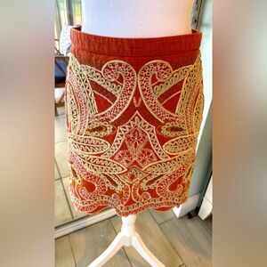 * Anthropologie Coral Clotilde Embelished And Beaded Mini Skirt - Size 6